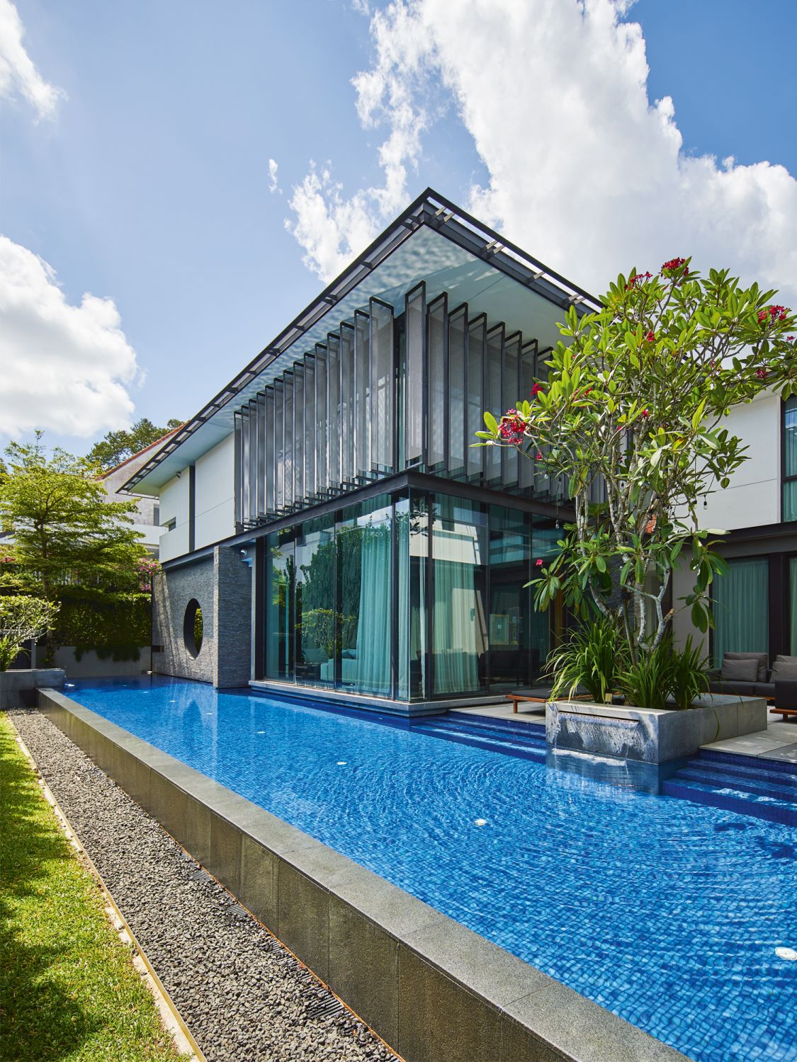 The lap pool is perfect for refreshing dips on sunny days