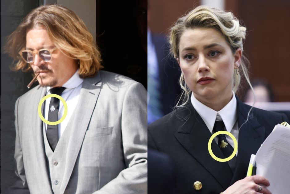 為什麼安柏赫德出庭模仿強尼戴普穿搭?GUCCI蜜蜂領帶!