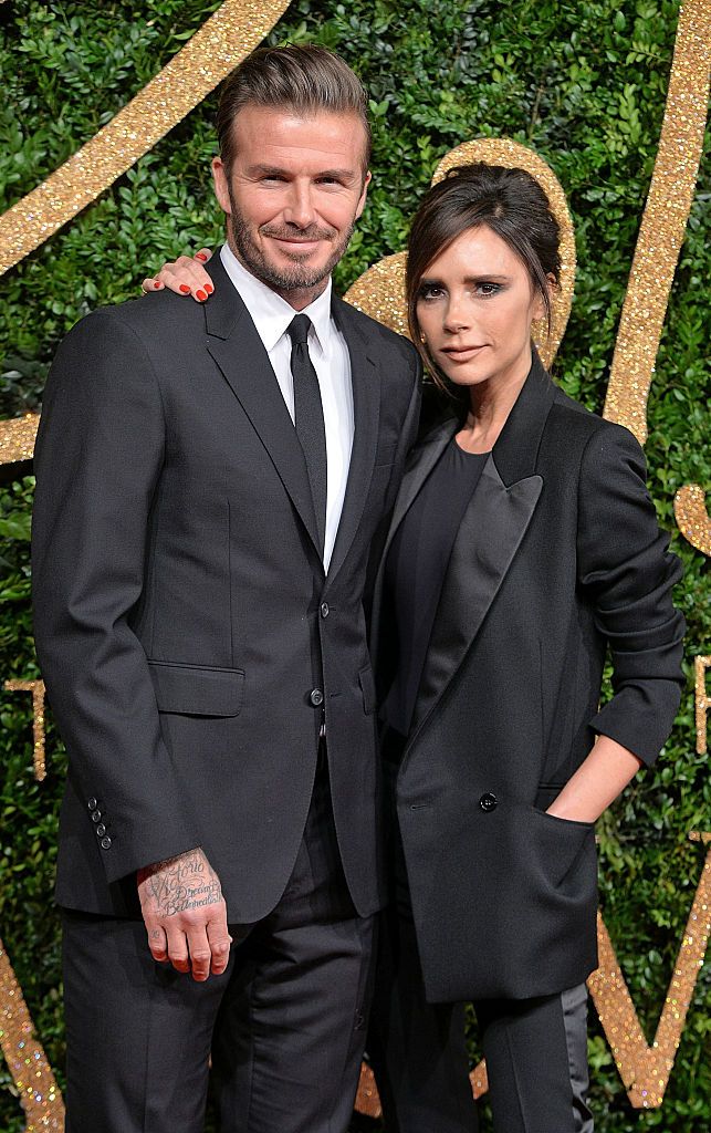 LONDON, ENGLAND - NOVEMBER 23: David Beckham and Victoria Beckham attend the British Fashion Awards 2015 at London Coliseum on November 23, 2015 in London, England. (Photo by Anthony Harvey/Getty Images)