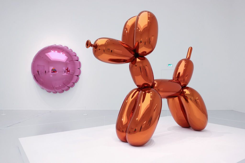 DOHA, QATAR - NOVEMBER 20: A view of Jeff Koons' exhibition âLost in Americaâ during the press preview on November 20, 2021 at Qatar Museums Gallery Al Riwaq in Doha, Qatar. The exhibition opens as part of #QatarCreates, a cultural celebration connecting the fields of art, fashion, and design through a diverse program of exhibitions, awards, public talks, and special events, all taking place in the heart of Doha. (Photo by Cindy Ord/Getty Images for Qatar Museums)