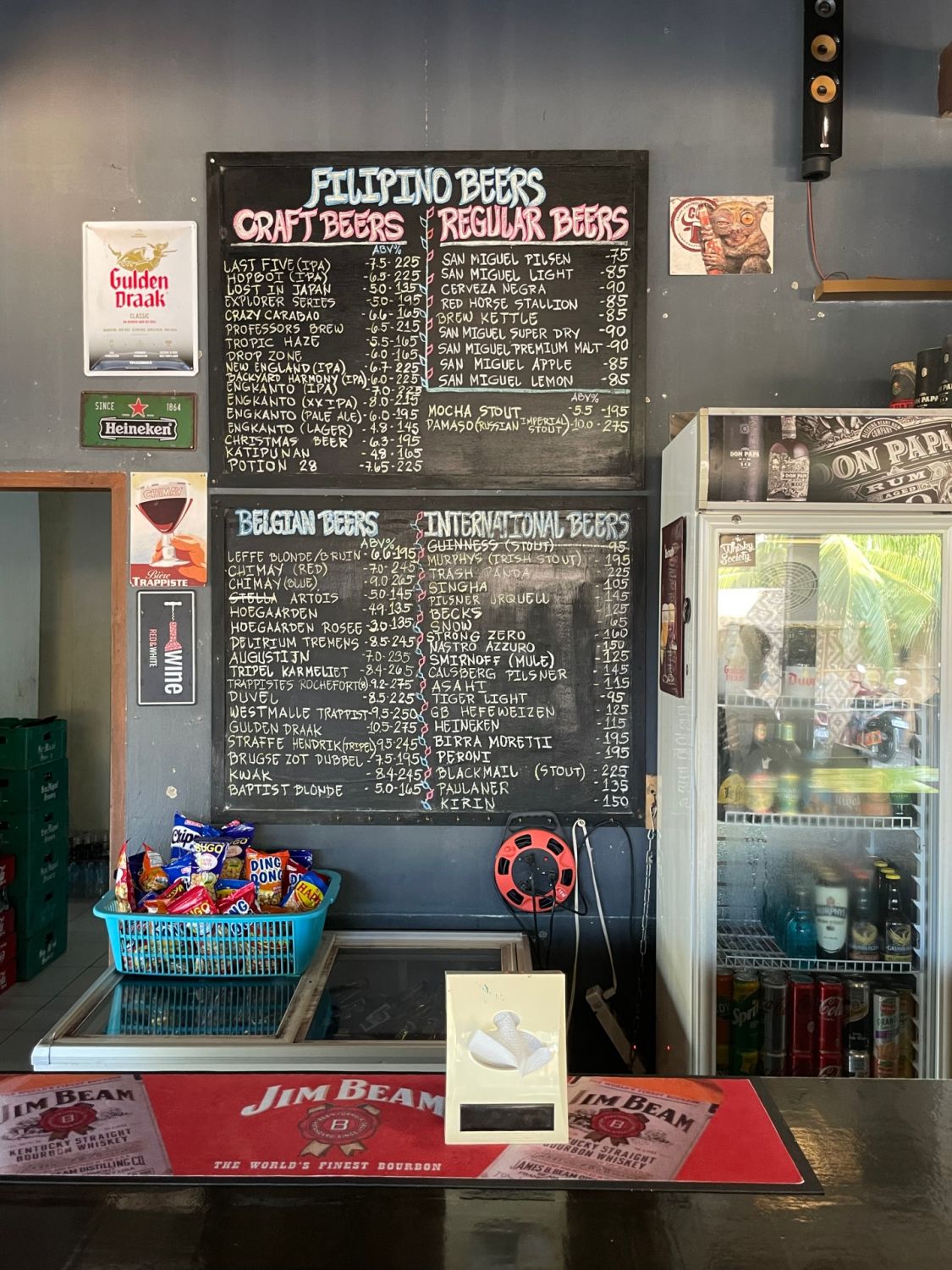 The extensive list of beers at Ken's Place