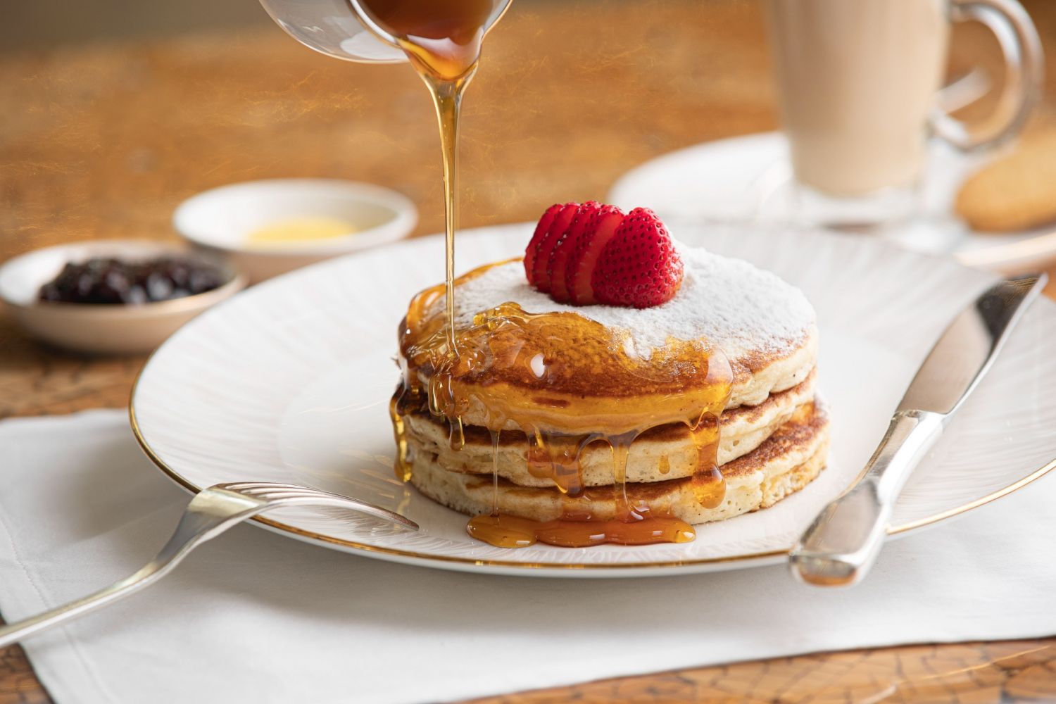 Buttermilk pancakes at The Lobby, The Peninsula Manila
