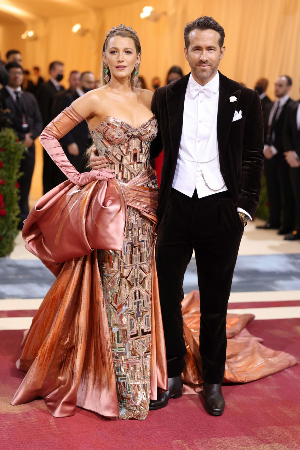 NEW YORK, NEW YORK - MAY 02: Blake Lively and Ryan Reynolds attend The 2022 Met Gala Celebrating "In America: An Anthology of Fashion" at The Metropolitan Museum of Art on May 02, 2022 in New York City. (Photo by John Shearer/Getty Images)