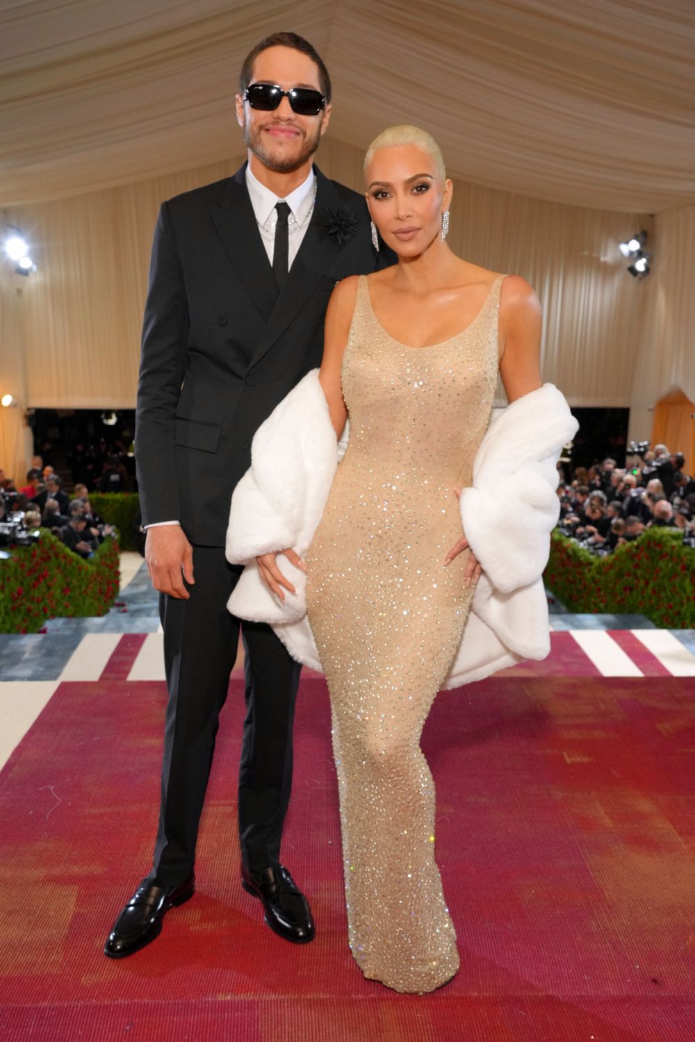 NEW YORK, NEW YORK - MAY 02: (Exclusive Coverage) Pete Davidson and Kim Kardashian arrive at The 2022 Met Gala Celebrating "In America: An Anthology of Fashion" at The Metropolitan Museum of Art on May 02, 2022 in New York City. (Photo by Kevin Mazur/MG22/Getty Images for The Met Museum/Vogue )