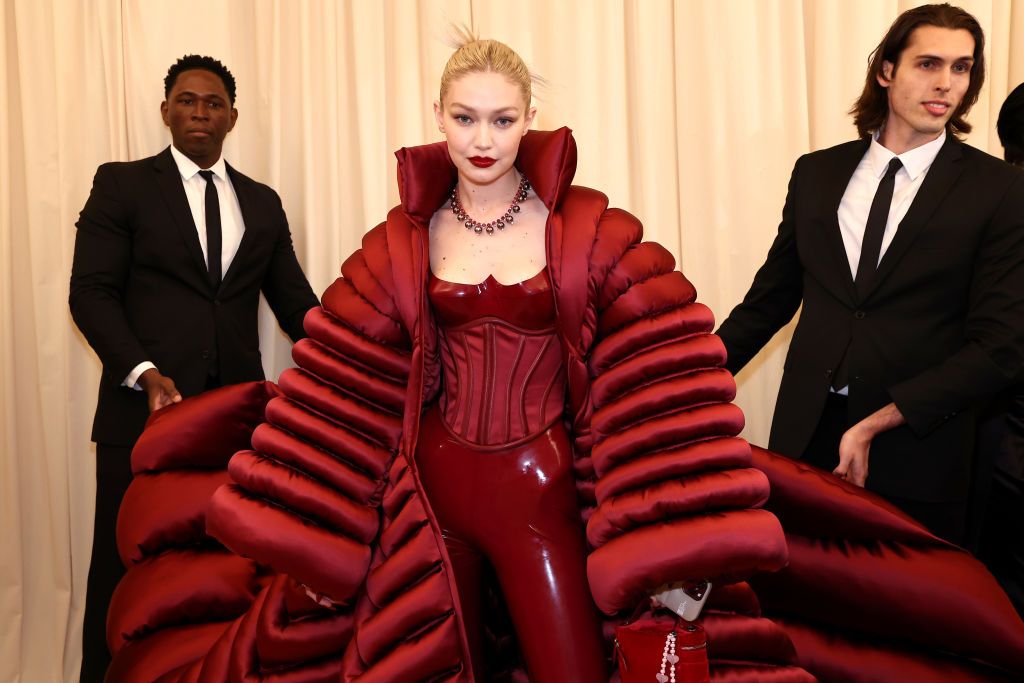 NEW YORK, NEW YORK - MAY 02: (Exclusive Coverage) Gigi Hadid arrives at The 2022 Met Gala Celebrating "In America: An Anthology of Fashion" at The Metropolitan Museum of Art on May 02, 2022 in New York City. (Photo by Arturo Holmes/MG22/Getty Images for The Met Museum/Vogue )