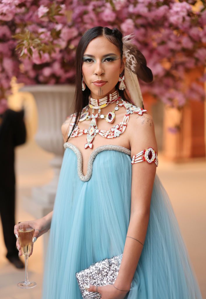 NEW YORK, NEW YORK - MAY 02: (Exclusive Coverage) Quannah Chasinghorseattends The 2022 Met Gala Celebrating "In America: An Anthology of Fashion" at The Metropolitan Museum of Art on May 02, 2022 in New York City. (Photo by Matt Winkelmeyer/MG22/Getty Images for The Met Museum/Vogue )