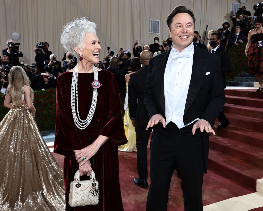 NEW YORK, NEW YORK - MAY 02: (L-R) Maye Musk and Elon Musk attend The 2022 Met Gala Celebrating "In America: An Anthology of Fashion" at The Metropolitan Museum of Art on May 02, 2022 in New York City. (Photo by Jamie McCarthy/Getty Images)