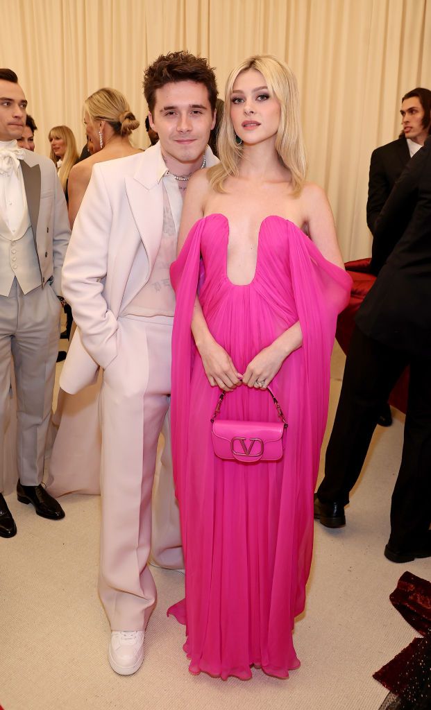NEW YORK, NEW YORK - MAY 02: (Exclusive Coverage) Brooklyn Beckham and Nicola Peltz Beckham arrive at The 2022 Met Gala Celebrating "In America: An Anthology of Fashion" at The Metropolitan Museum of Art on May 02, 2022 in New York City. (Photo by Arturo Holmes/MG22/Getty Images for The Met Museum/Vogue )
