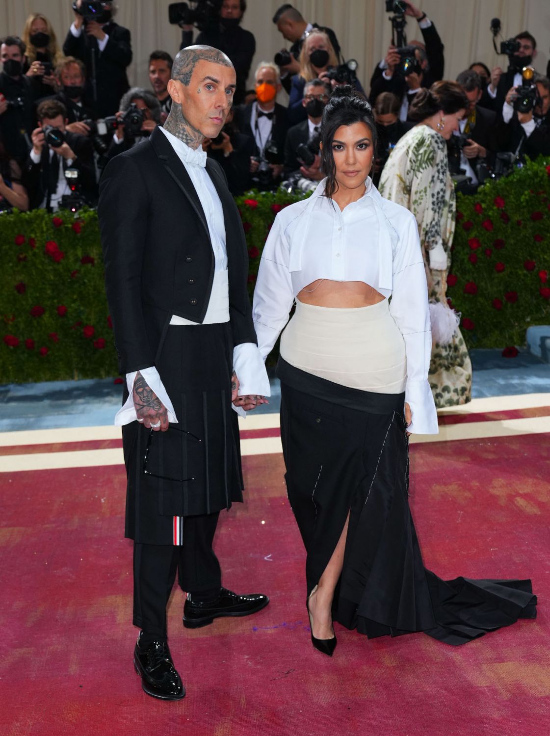 NEW YORK, NEW YORK - MAY 02: Travis Barker and Kourtney Kardashian attend The 2022 Met Gala Celebrating "In America: An Anthology of Fashion" at The Metropolitan Museum of Art on May 2, 2022 in New York City. (Photo by Gotham/Getty Images)