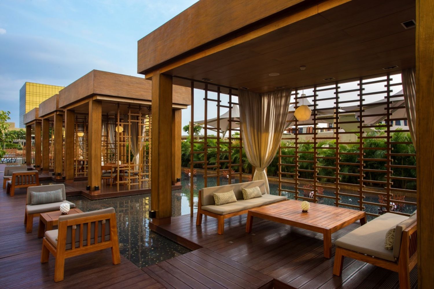 The Nobu cabanas by day are a refreshing setting for an unforgettable Nobu Sunday brunch