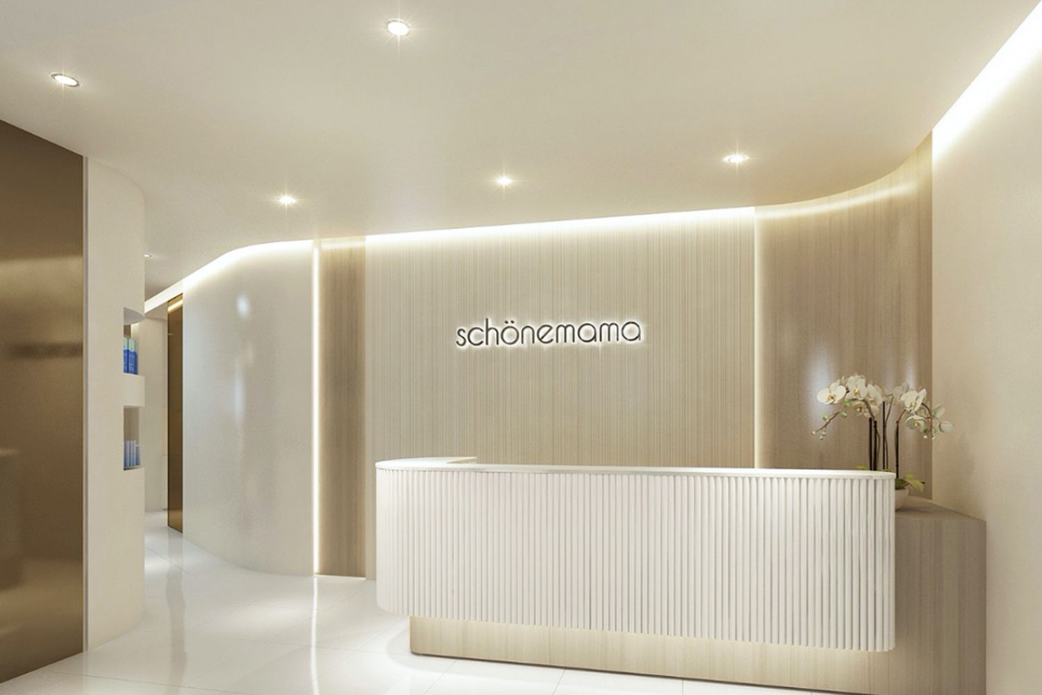 The reception area of Schöne mama Singapore SingPost Centre