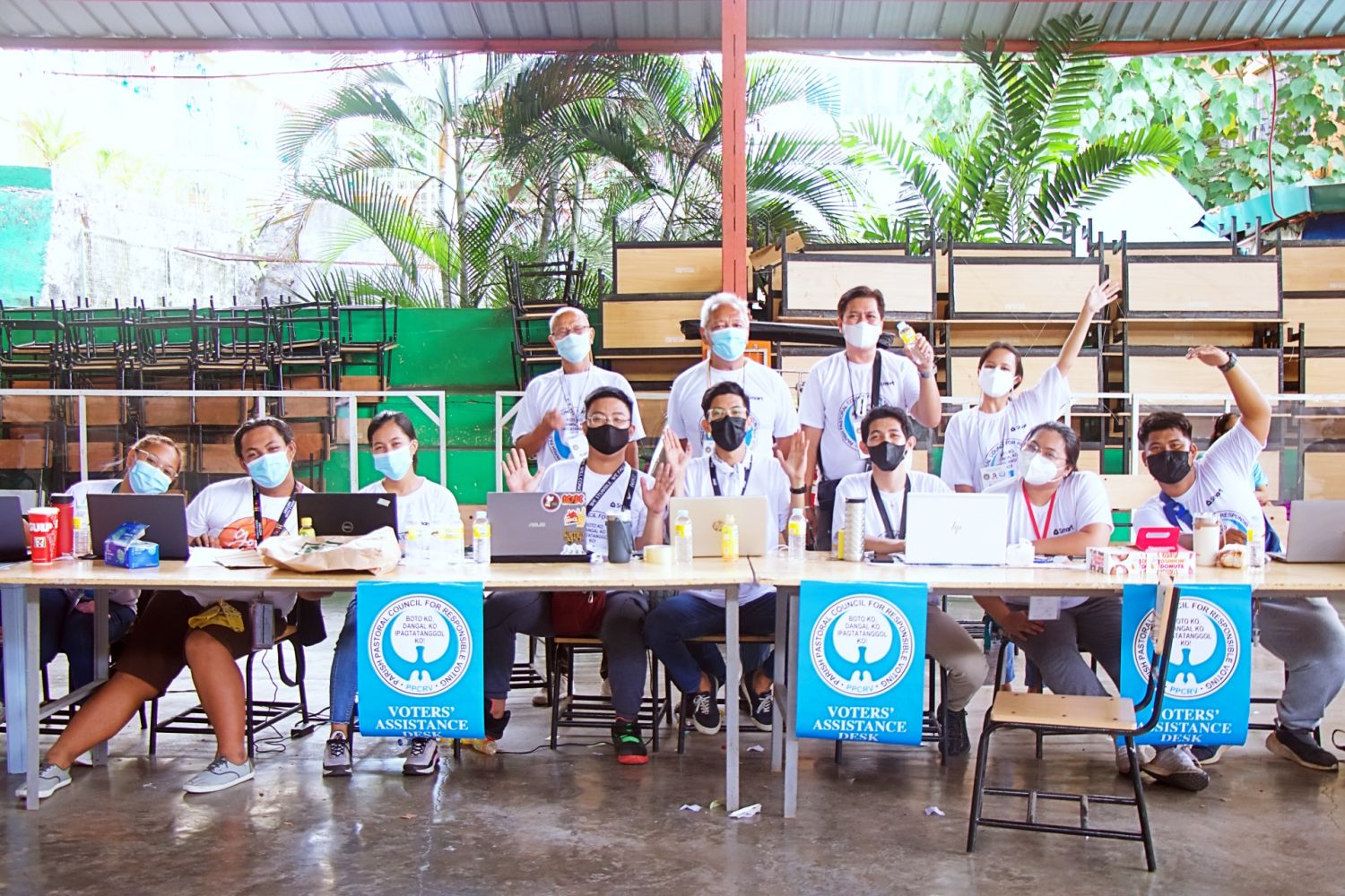 The PPCRV volunteers of the Our Lady of Fatima Parish, Diocese of Novaliches, assigned at Urduja Elementary School, Caloocan City