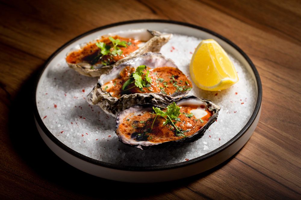 Grilled oysters