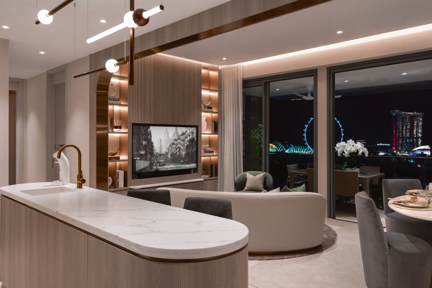 This apartment in the Concourse Skyline condominium offers enviable unblocked views of Marina Bay