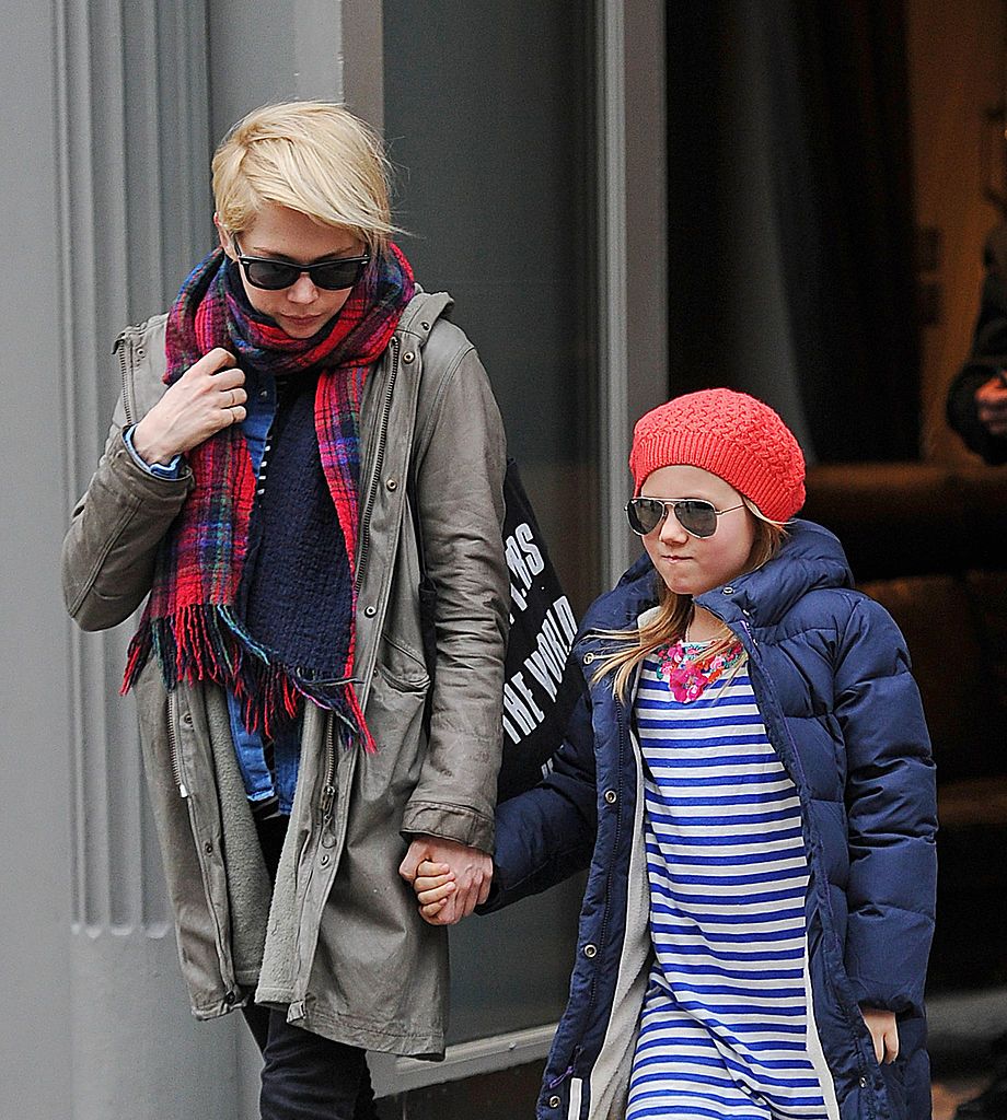 NEW YORK, NY - MARCH 06: Actress Michelle Williams and her daughter Matilda Ledger as seen on March 6, 2013 in New York City. (Photo by NCP/Star Max/FilmMagic)