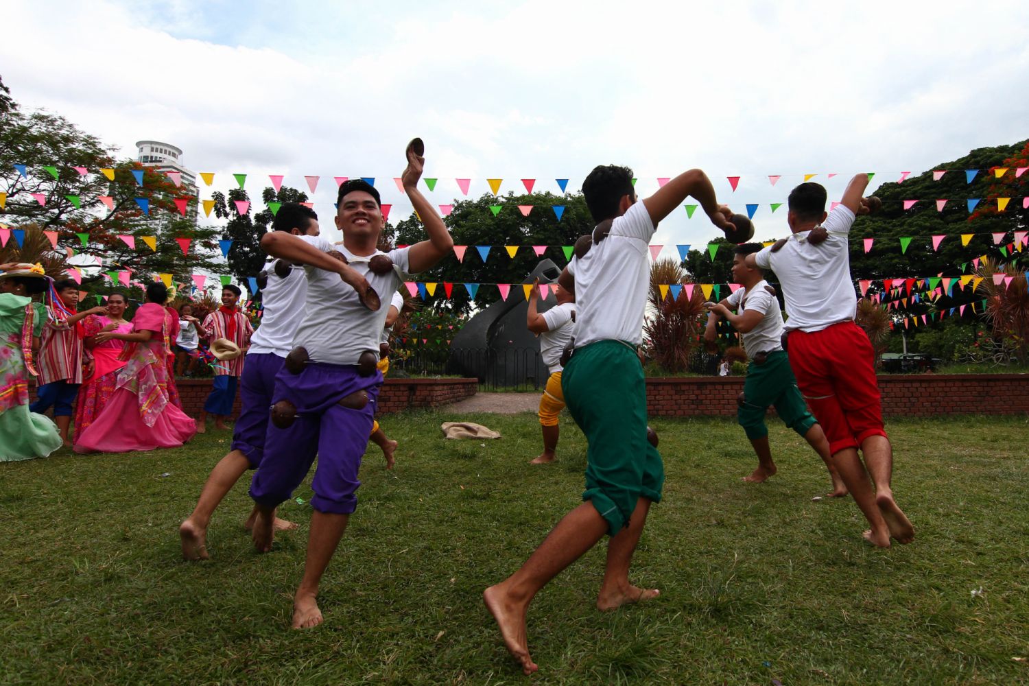 RIZAL PARK, MANILA, METRO MANILA, PHILIPPINES - 2018/05/20: Dancers seen performing Filipino dances during the festival. The Department of Tourism held a Flores de Mayo festival at the Rizal Park in Manila. The fiesta themed celebration was a showcase of Filipino games and native dances performed around the national park, Sunday afternoon. (Photo by J Gerard Seguia/SOPA Images/LightRocket via Getty Images)