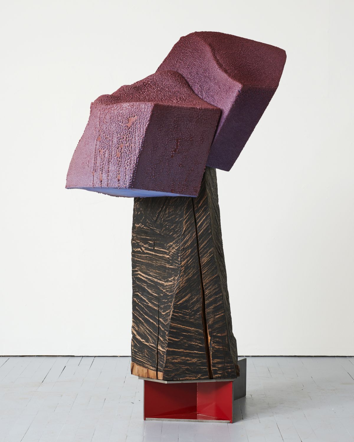 Arlene Shechet, Together Forever, 2021, Glazed ceramic, hardwood, powder coated steel, 55" Ã 33" Ã 22" (139.7 cm Ã 83.8 cm Ã 55.9 cm), #81915, Format of original photography: high res TIF, Source: Shechet Studio.