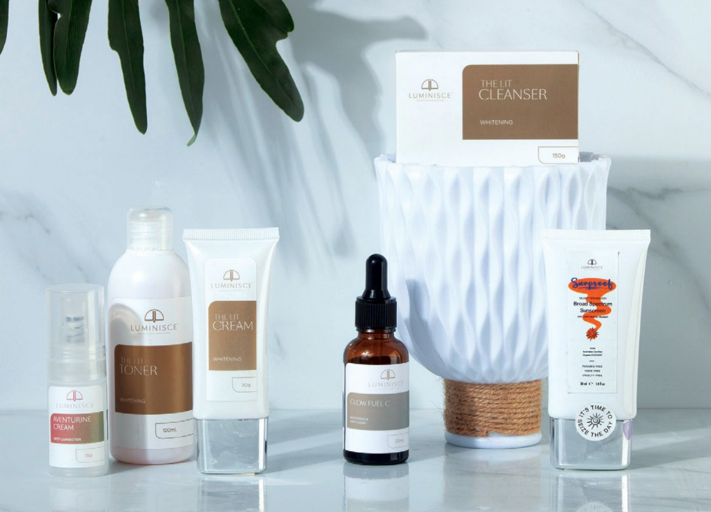 The Luminsce skincare set by Dr Kaycee Reyes