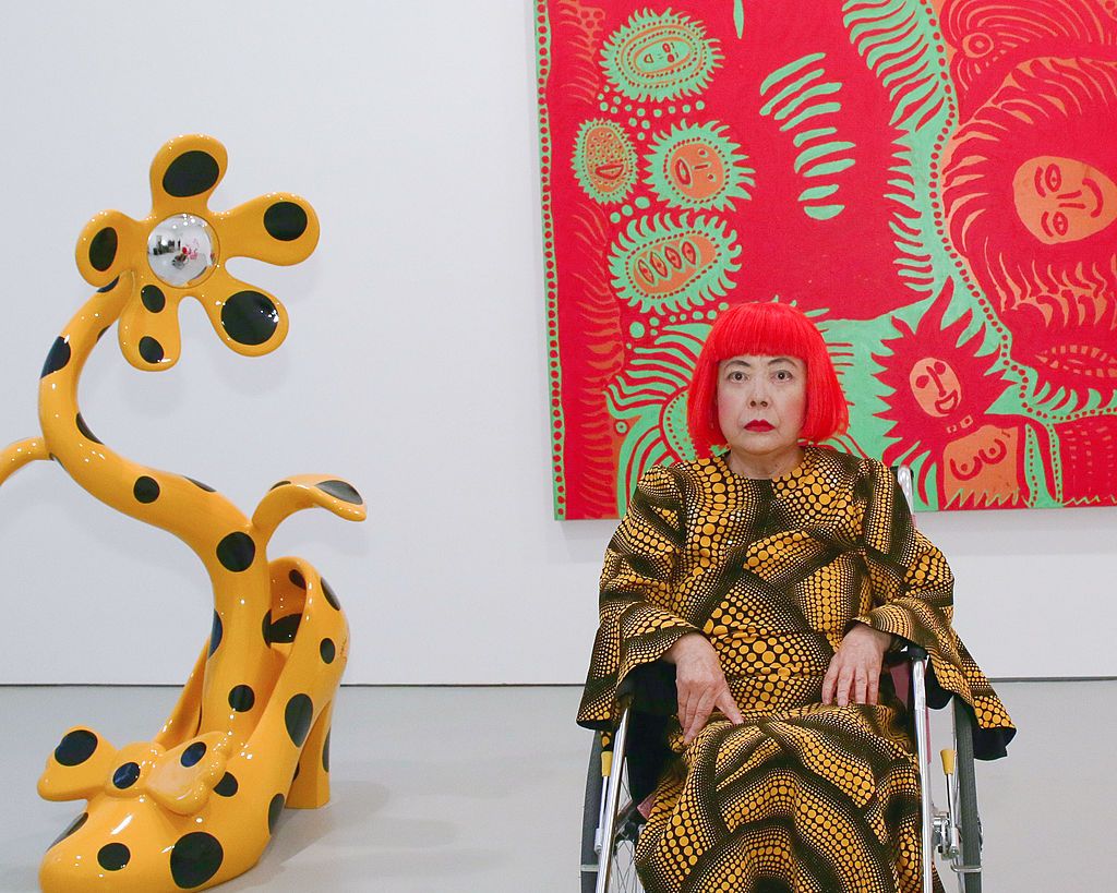 NEW YORK, NY - NOVEMBER 07: Yayoi Kusama attends the Yayoi Kusama "I Who Have Arrived In Heaven" Exhibition Press Preview at David Zwirner Art Gallery on November 7, 2013 in New York City. (Photo by Andrew Toth/Getty Images)