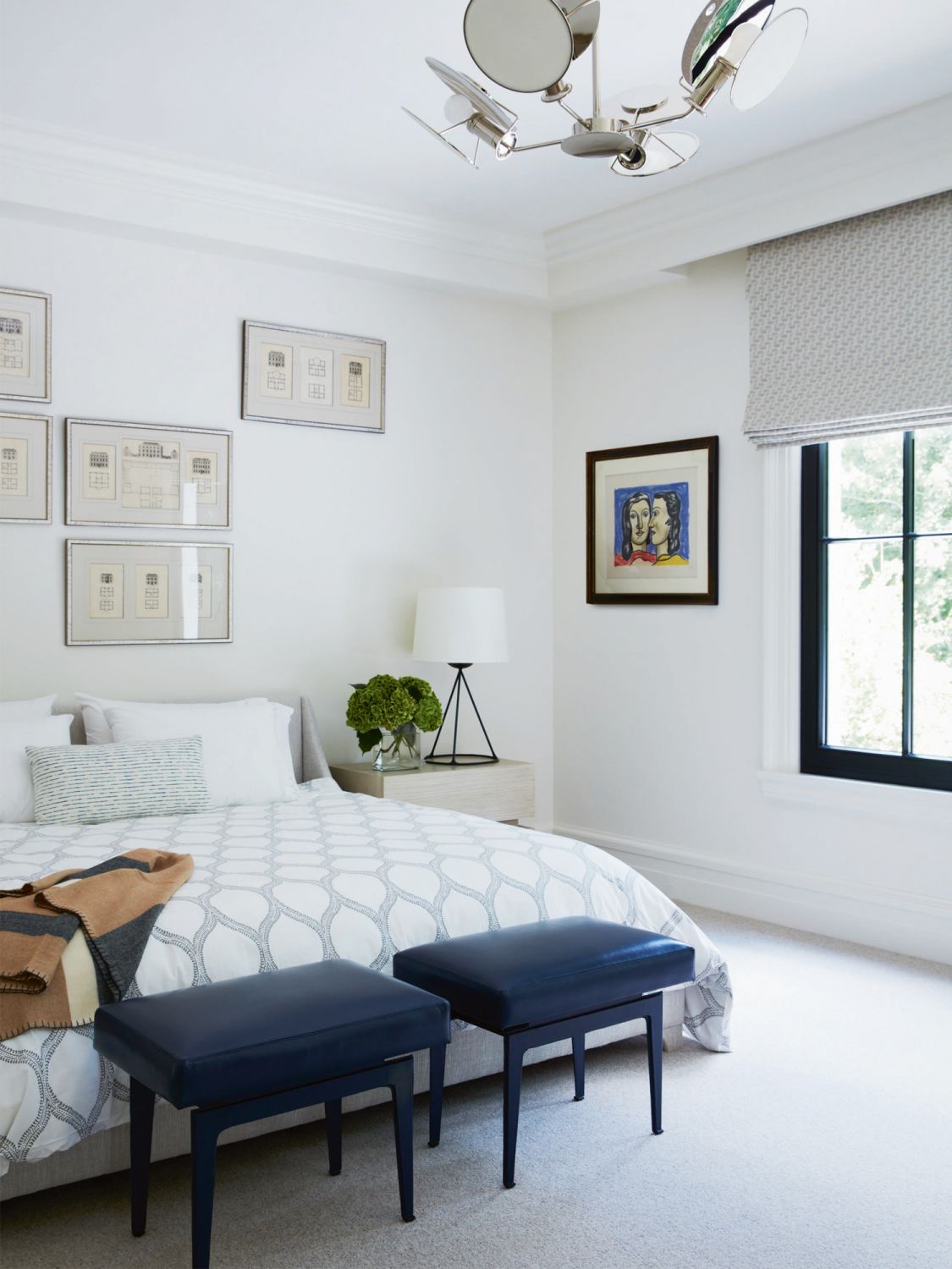 The Two Faces painting by French painter Fernand Léger is one of the many modern artworks found in the home