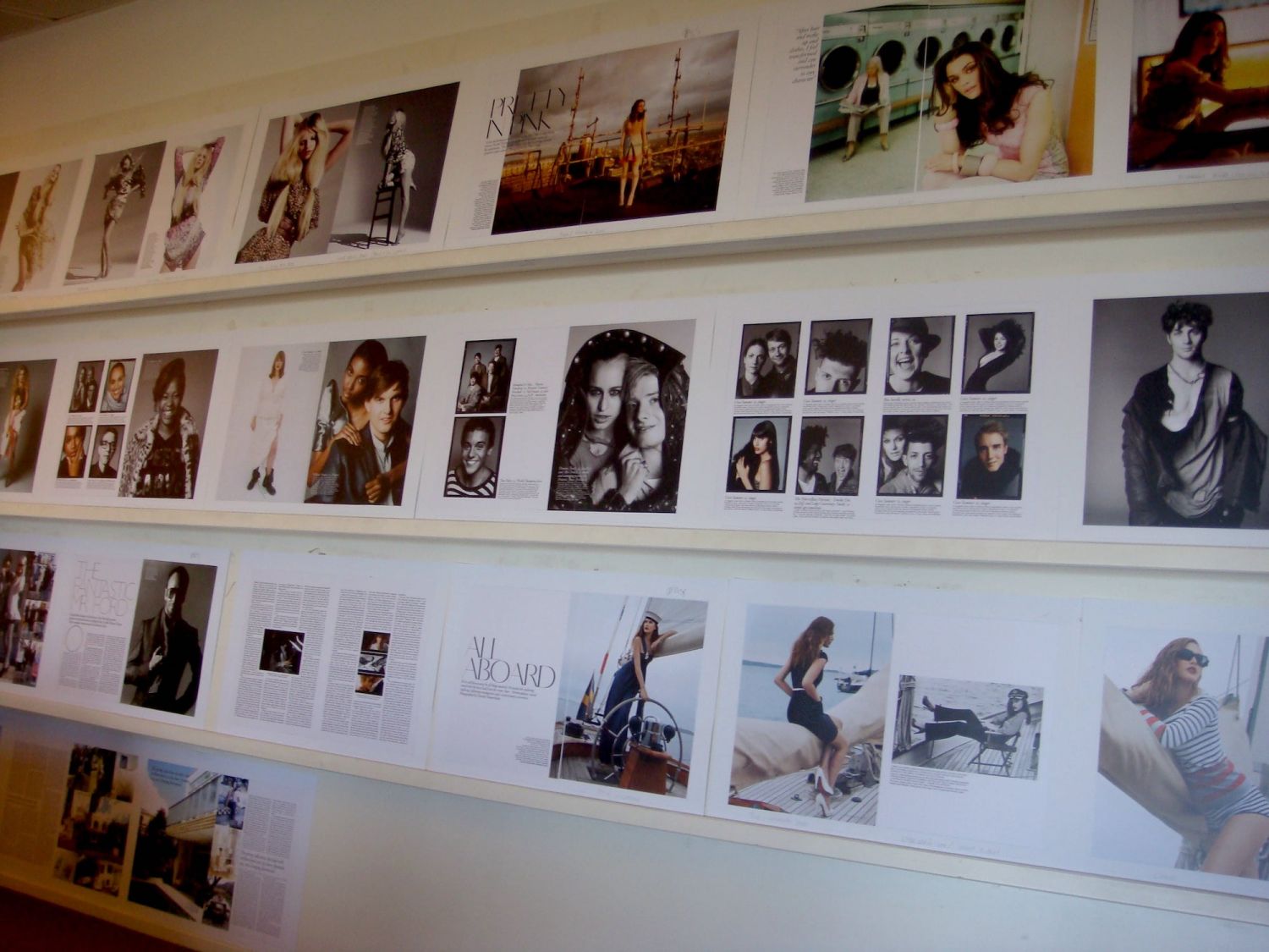 Magazine layouts from Ruth Chao's early career days at British Vogue