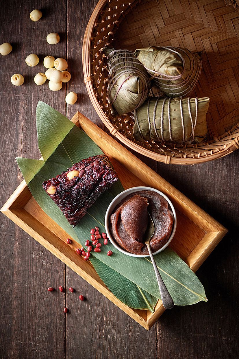 紫米蓮子豆沙粽