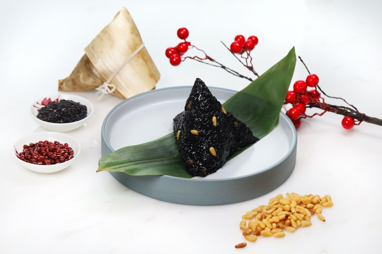 松子抹茶紅豆粽