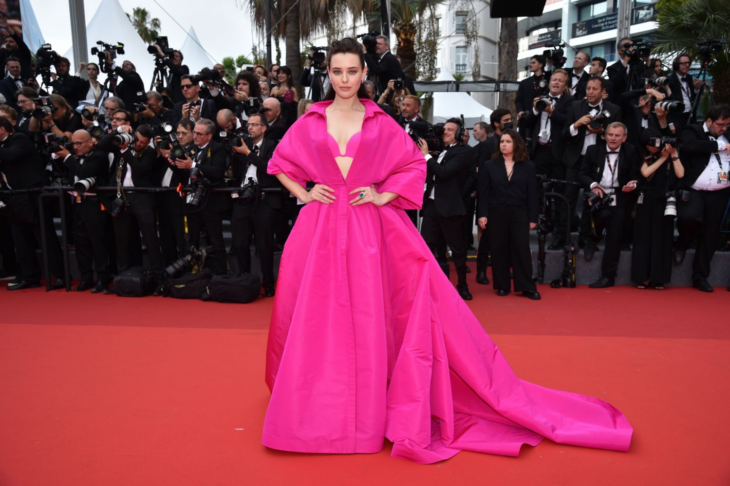 CANNES, FRANCE - MAY 18: Katherine Langford attends the screening of "Top Gun: Maverick" during the 75th annual Cannes film festival at Palais des Festivals on May 18, 2022 in Cannes, France. (Photo by Lionel Hahn/Getty Images)