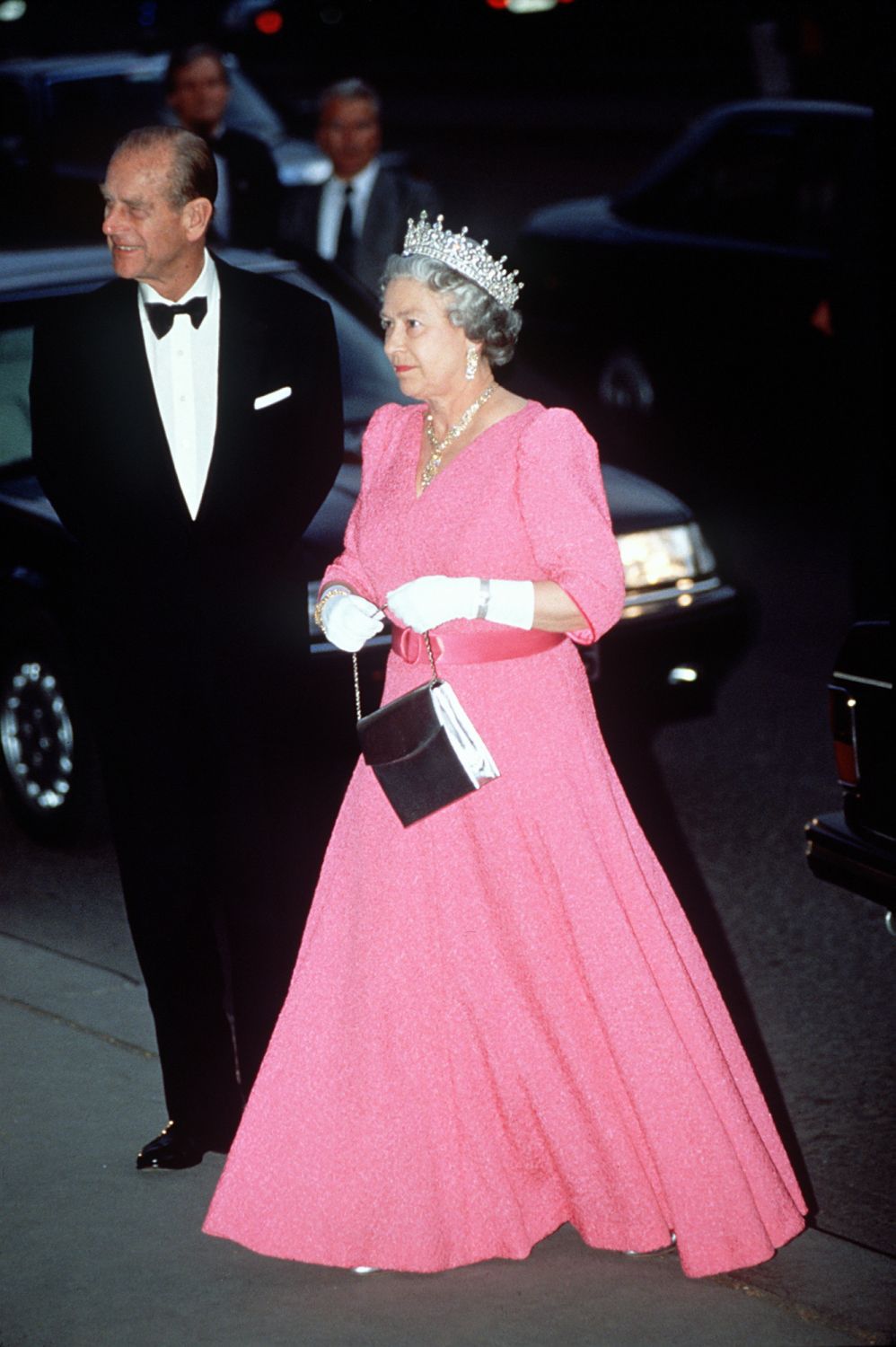 BUDAPEST, HUNGARY - MAY 04: The Queen And Prince Philip Arriving For A Banquet During An Official Tour Of Hungary. (Photo by Tim Graham Photo Library via Getty Images)