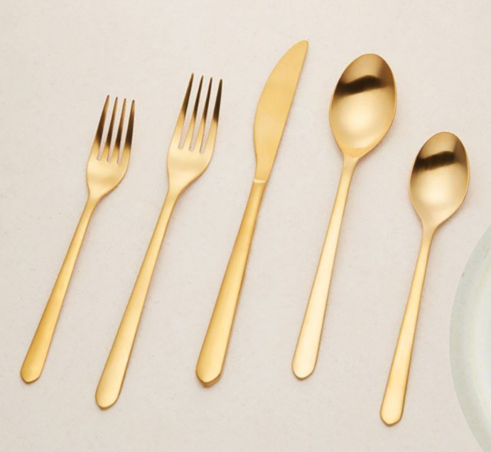Timeless gold cutlery from Crate& Barrel