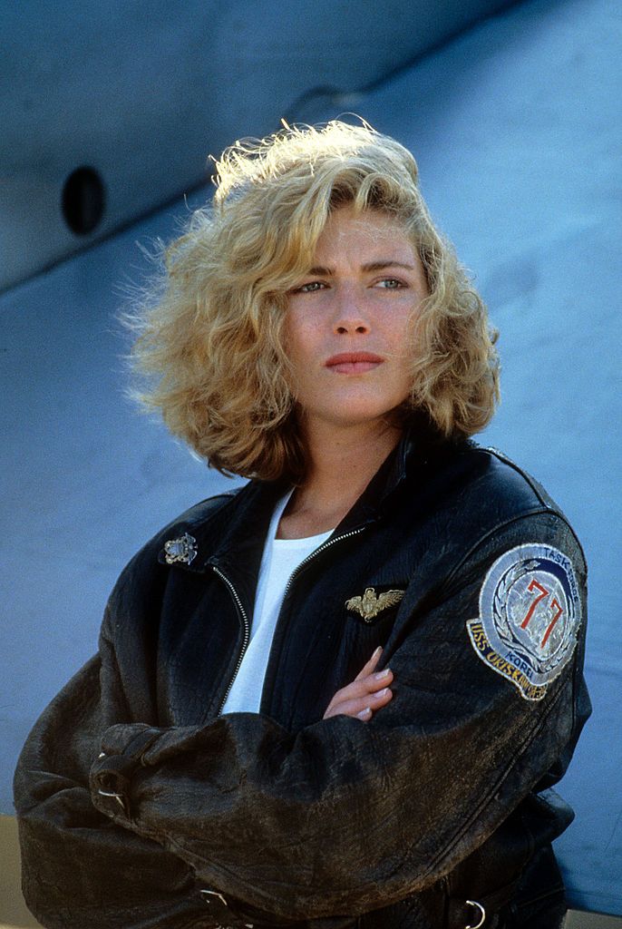 Kelly McGillis folds her arms in a scene from the film 'Top Gun', 1986. (Photo by Paramount/Getty Images)