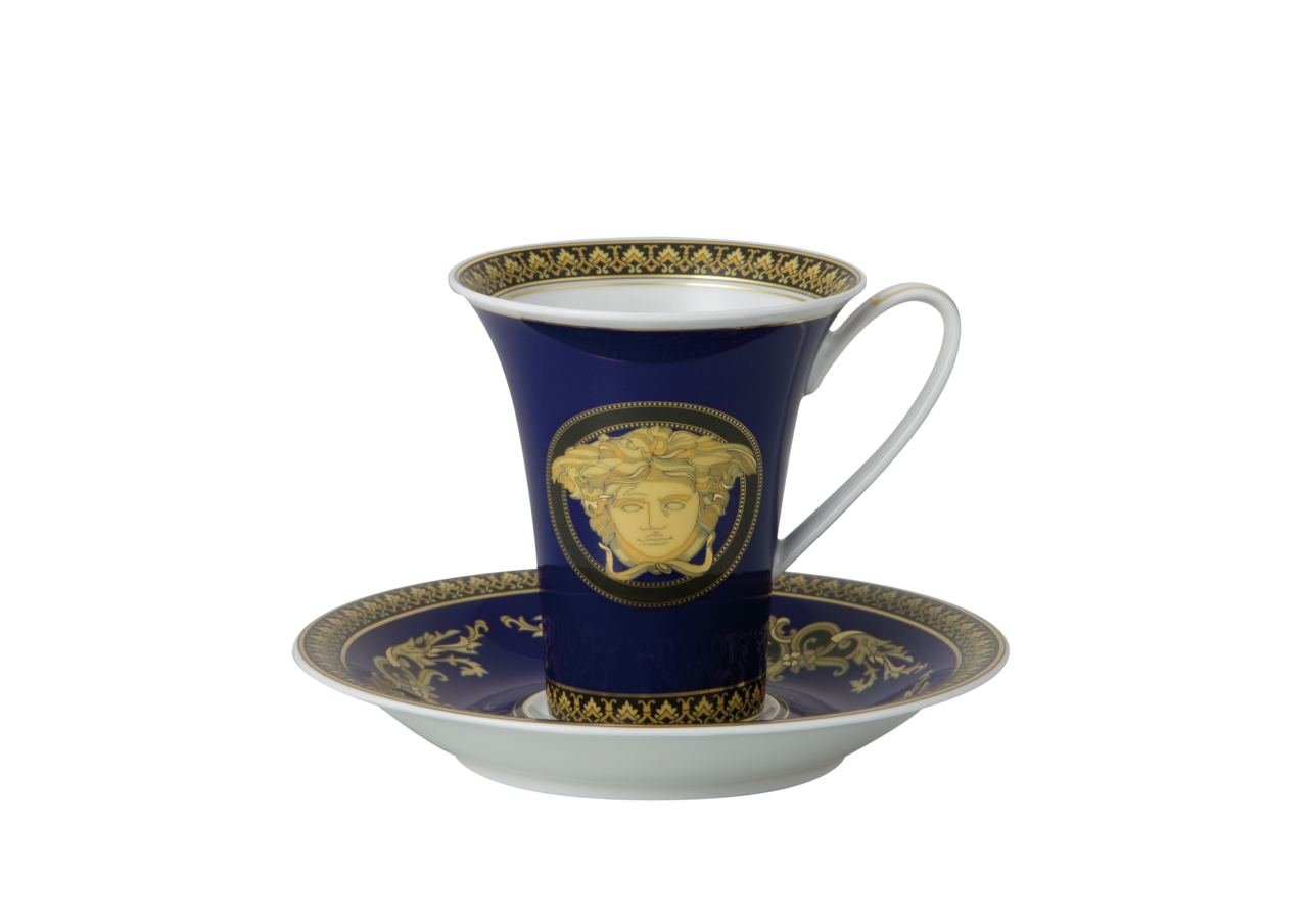 Cup and Saucer - Medusa Blue / Versace by Rosenthal