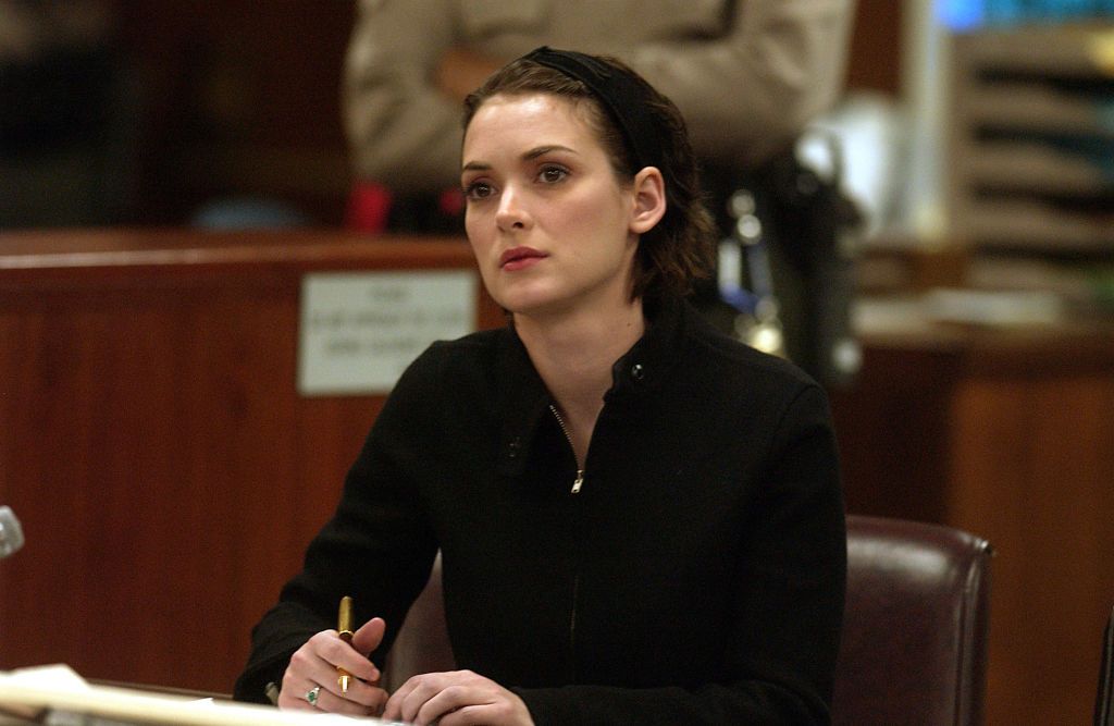 Winona Ryder listens to arguments during the sentencing phase of her shoplifting trial. (Photo by Steve Grayson/WireImage)