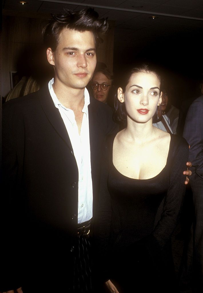 Johnny Depp and Winona Ryder at the The Academy in Beverly Hills, CA. (Photo by Barry King/WireImage)