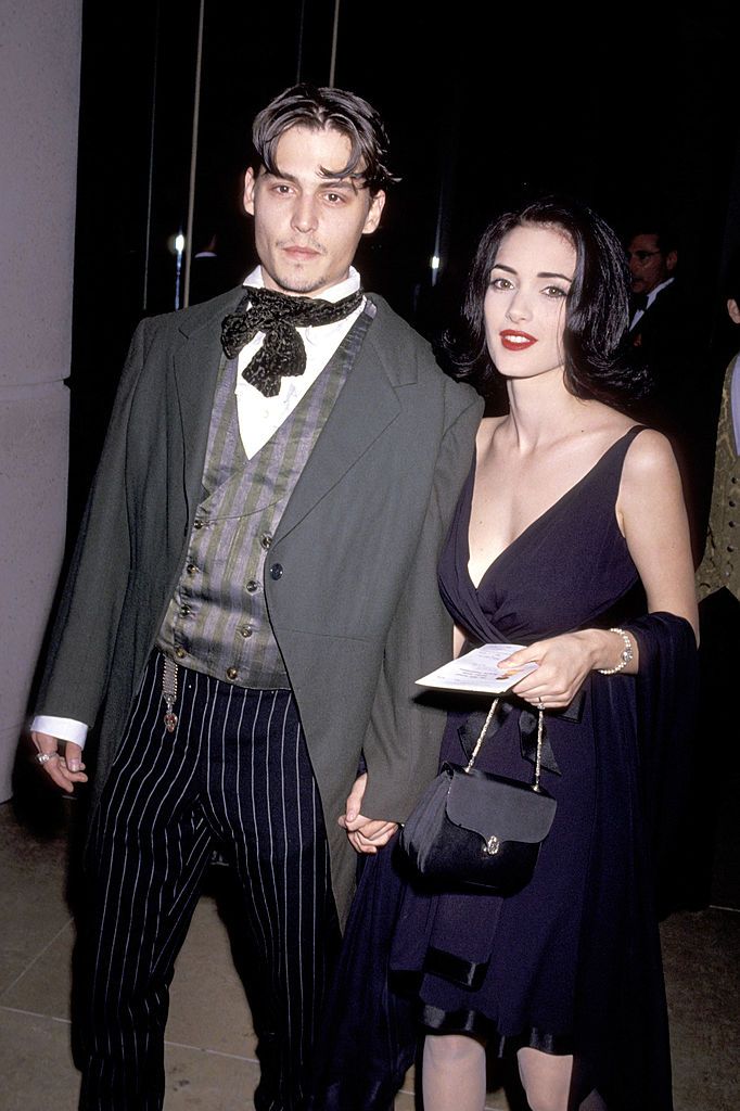 Johnny Depp and Winona Ryder at the Beverly Hilton Hotel in Beverly Hills, California (Photo by Jim Smeal/Ron Galella Collection via Getty Images)