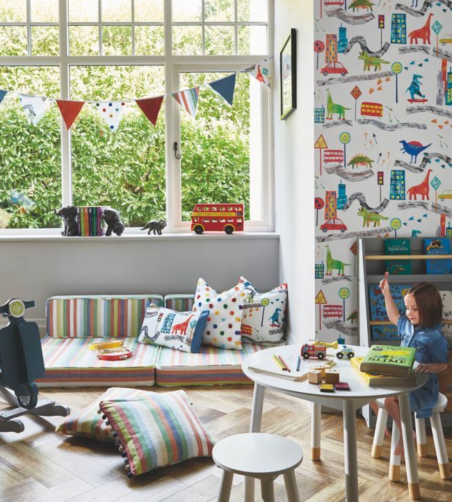 T-Rex Town Wallpaper by Prestigious Textiles / Jane Clayton & Company