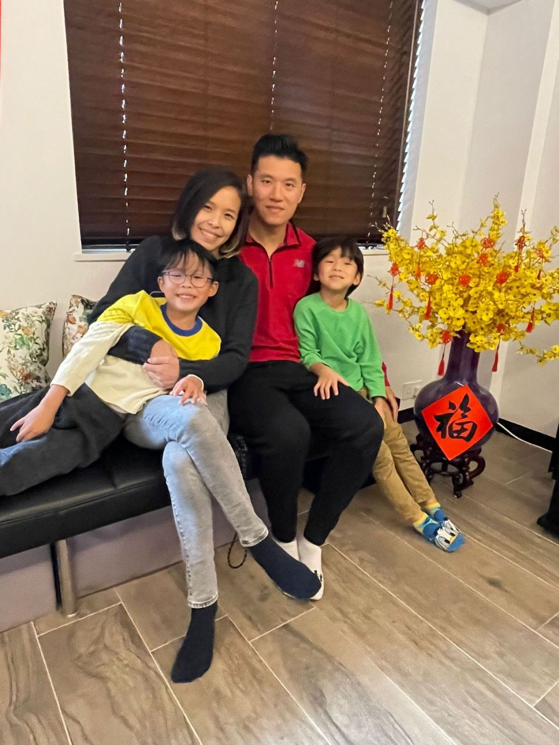Keith Rumjahn with his wife and kids