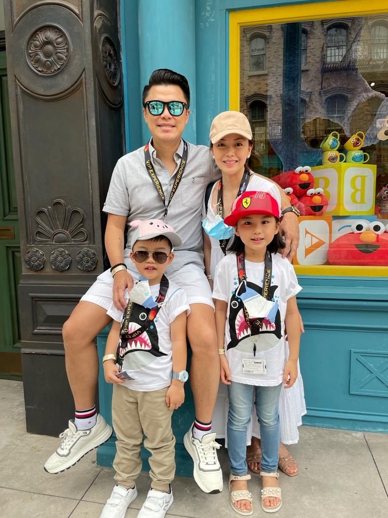 Kevin Tan with his wife and kids