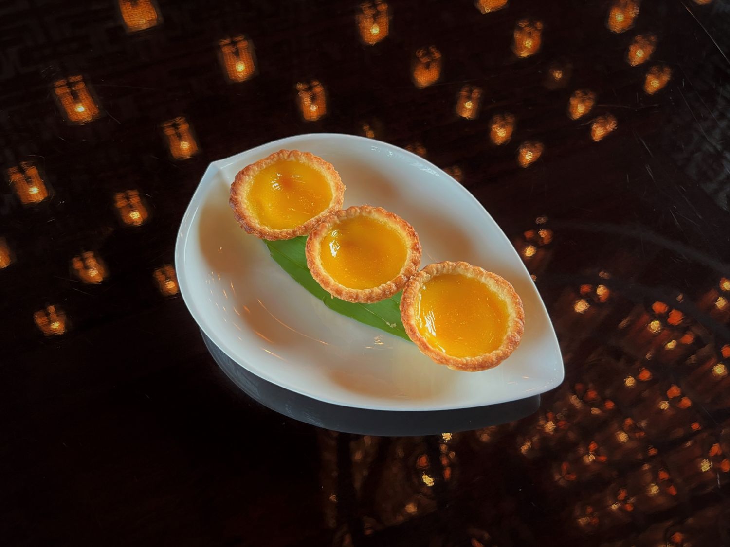 Freshly baked egg custard tarts