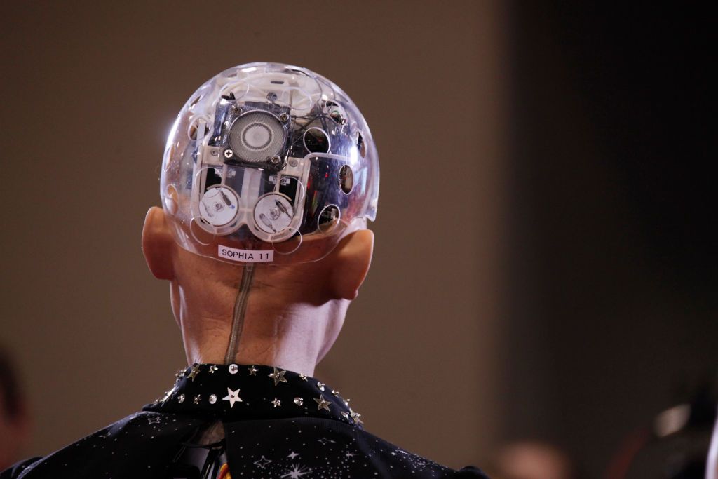 TORONTO, ON - APRIL 30: Saudi Arabian citizen Humanoid Robot Sophia is seen during the Discovery exhibition on April 30, 2018 in Toronto, Canada. (Phoo by Yu Ruidong/China News Service/Visual China Group via Getty Images)