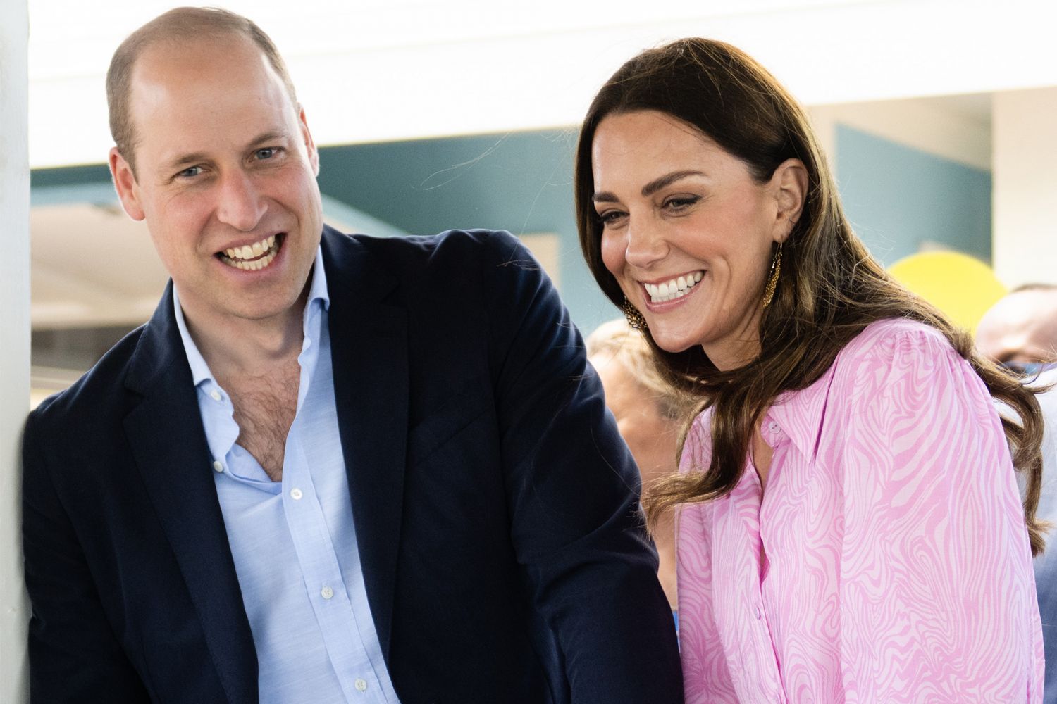 Prince William and Catherine during a visit to Abaco. (Photo: Getty Images)