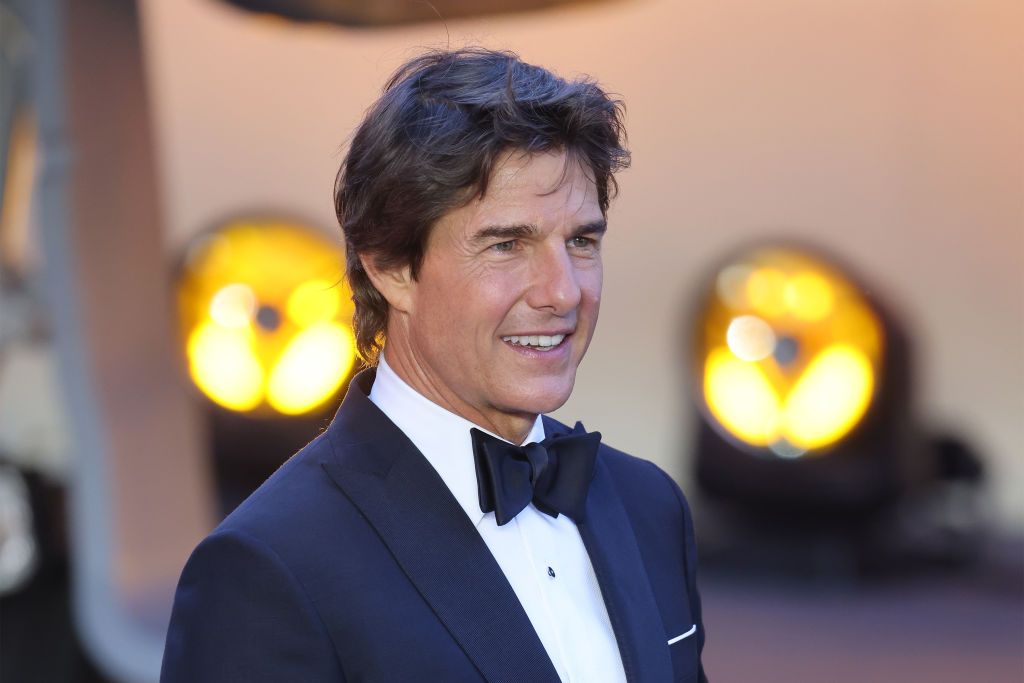 LONDON, ENGLAND - MAY 19: Tom Cruise attends the "Top Gun: Maverick" Royal Film Performance at Leicester Square on May 19, 2022 in London, England. (Photo by Neil Mockford/FilmMagic,)