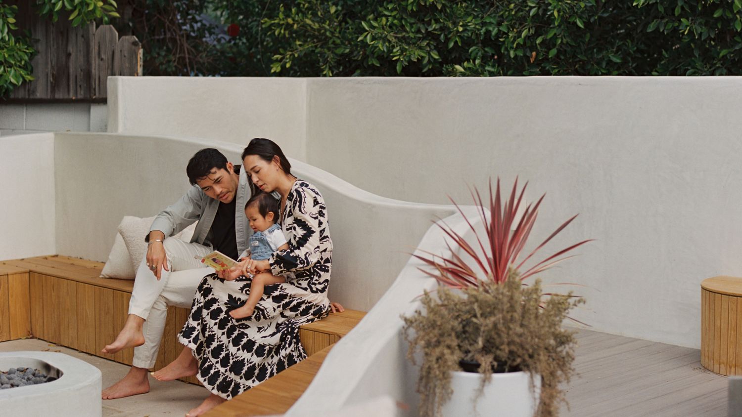 The backyard was designed in harmony with the home and its surroundings