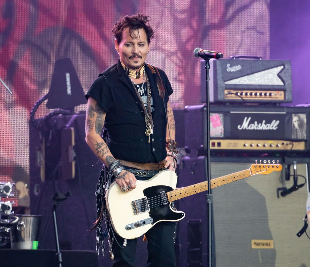 LOS ANGELES, CA - JUNE 12: Johnny Depp is seen performing with his band 'Hollywood Vampires' at 'Jimmy Kimmel Live' on June 12, 2019 in Los Angeles, California. (Photo by RB/Bauer-Griffin/GC Images)