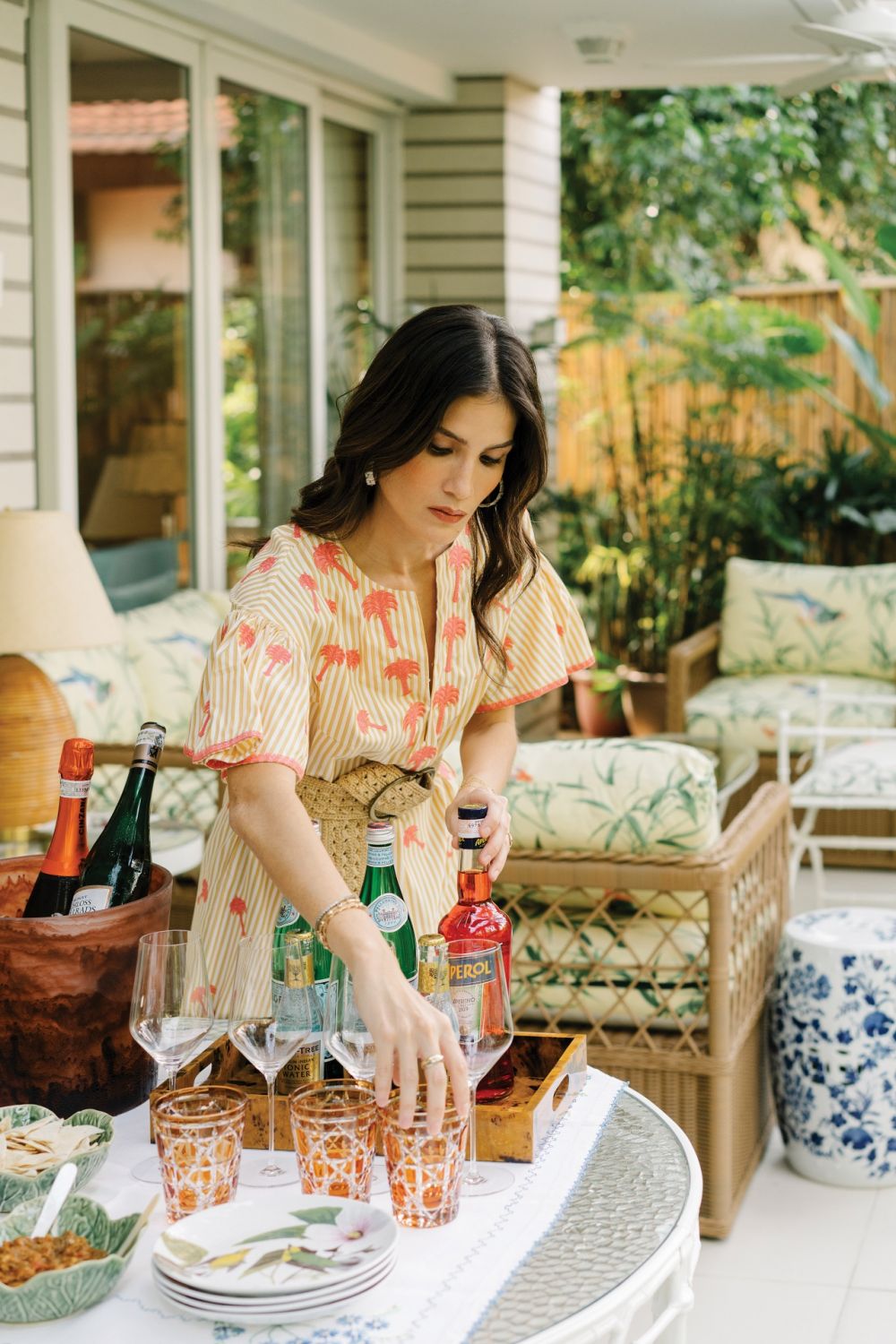 Aboitiz-Peña, in a Flora Magica dress, ready to entertain guests