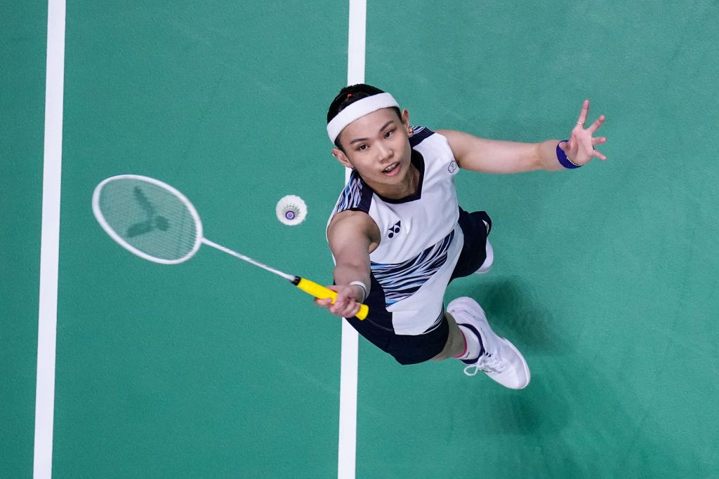 BANGKOK, THAILAND - MAY 09: Tai Tzu Ying of Chinese Taipei competes in the Women's Single match against Hsuan-Yu Wendy Chen of Australia during day two of the BWF Thomas and Uber Cup Finals at Impact Arena on May 09, 2022 in Bangkok, Thailand. (Photo by Shi Tang/Getty Images)
