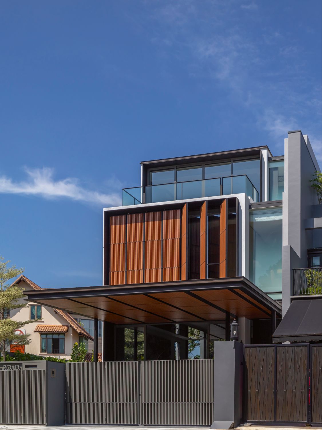 The exterior facade of this corner semi-detached house