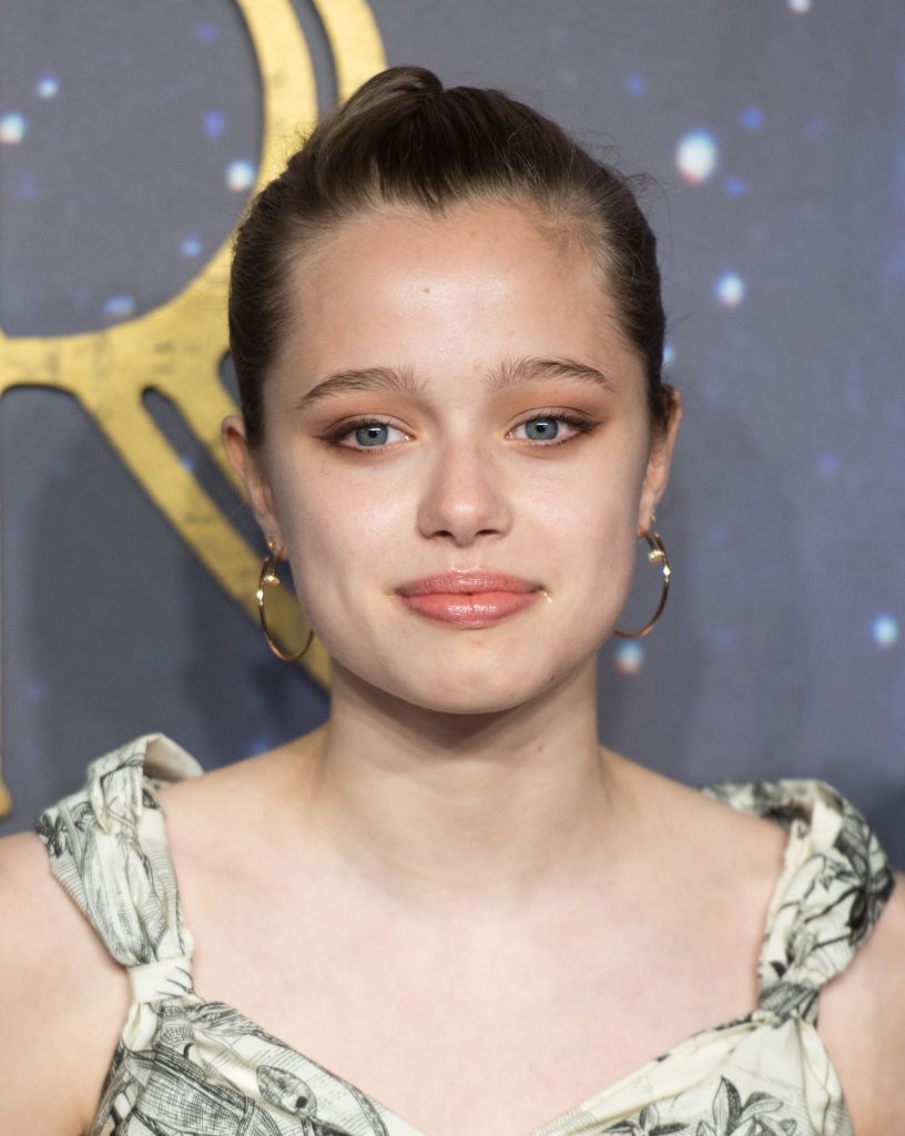 LONDON, ENGLAND - OCTOBER 27: Shiloh Jolie-Pitt attends the "The Eternals" UK Premiere at BFI IMAX Waterloo on October 27, 2021 in London, England. (Photo by Samir Hussein/WireImage)