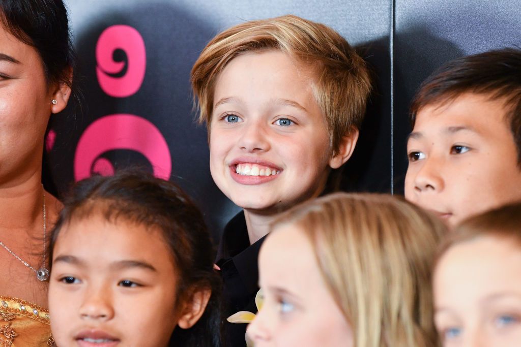NEW YORK, NY - SEPTEMBER 14:  Shiloh Jolie-Pitt (C) attends the "First They Killed My Father" New York premiere at DGA Theater on September 14, 2017 in New York City.  (Photo by Dia Dipasupil/Getty Images)