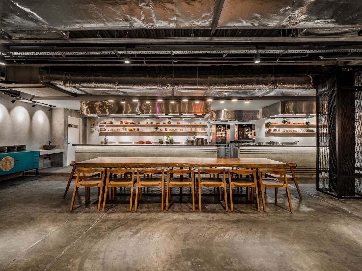 The 16-seater chef's table that is available for private dining events and parties.